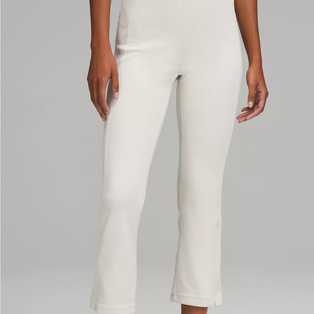 Lululemon Ribbed Softstreme Zip-Leg High-Rise Cropped Pant